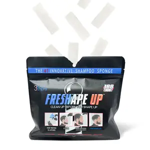 Freshape Up 100 Packs – Barber Shampoo Infused Sponges for Hairline Cleaning (No Rinse)