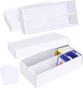 Trading Card Storage Box 2 Pack–1600 Count Cardboard Organizer with Dividers for MTG, TCG, Sports, Toploader