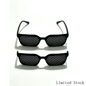 Pinhole Glasses for Men & Women – Guaranteed Clear Vision for Work & Travelblack pinhole glasses, unisex, minimalist, lightweight, trendy