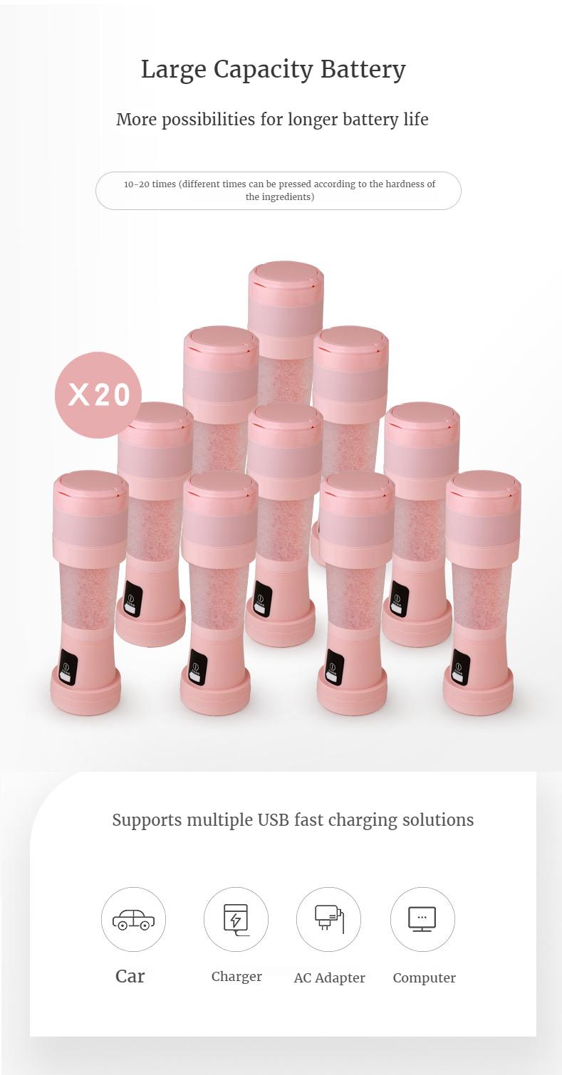 450ML Mini Portable Blender Mixer Cooking Appliances Food Processor Food Mixers Smoothie Blenders Cup Juicers Kitchen Appliance