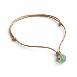 Surfer Necklace Sea Glass Bead Necklace Adjustable Waterproof 14mm Bead for Women Men Boho Beach Lover Jewelry