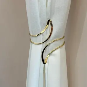 1 Piece Moon Design Curtain Buckle, Round Hollow Out Decor Curtain Strap Tieback, Curtain Accessories