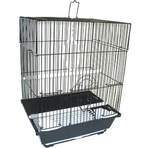212 MAIN Flat Top Small Parakeet Bird Cage - Black Metal Frame, 11x8.5x14 in, Easy Cleaning, Slide-Out Tray, Top Handle, Bird Cages
