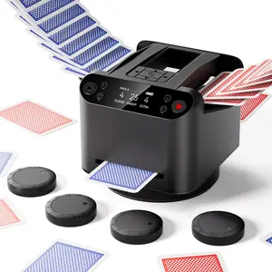 Automatic Card Dealer and Shuffler - 4 Optional Drawing Remotes, 1-2 Decks Support 12 Players, Built-in Gameplays, 360°/180° Deal, for Poker, UNO, Phase 10, Skip-Bo, Rummy