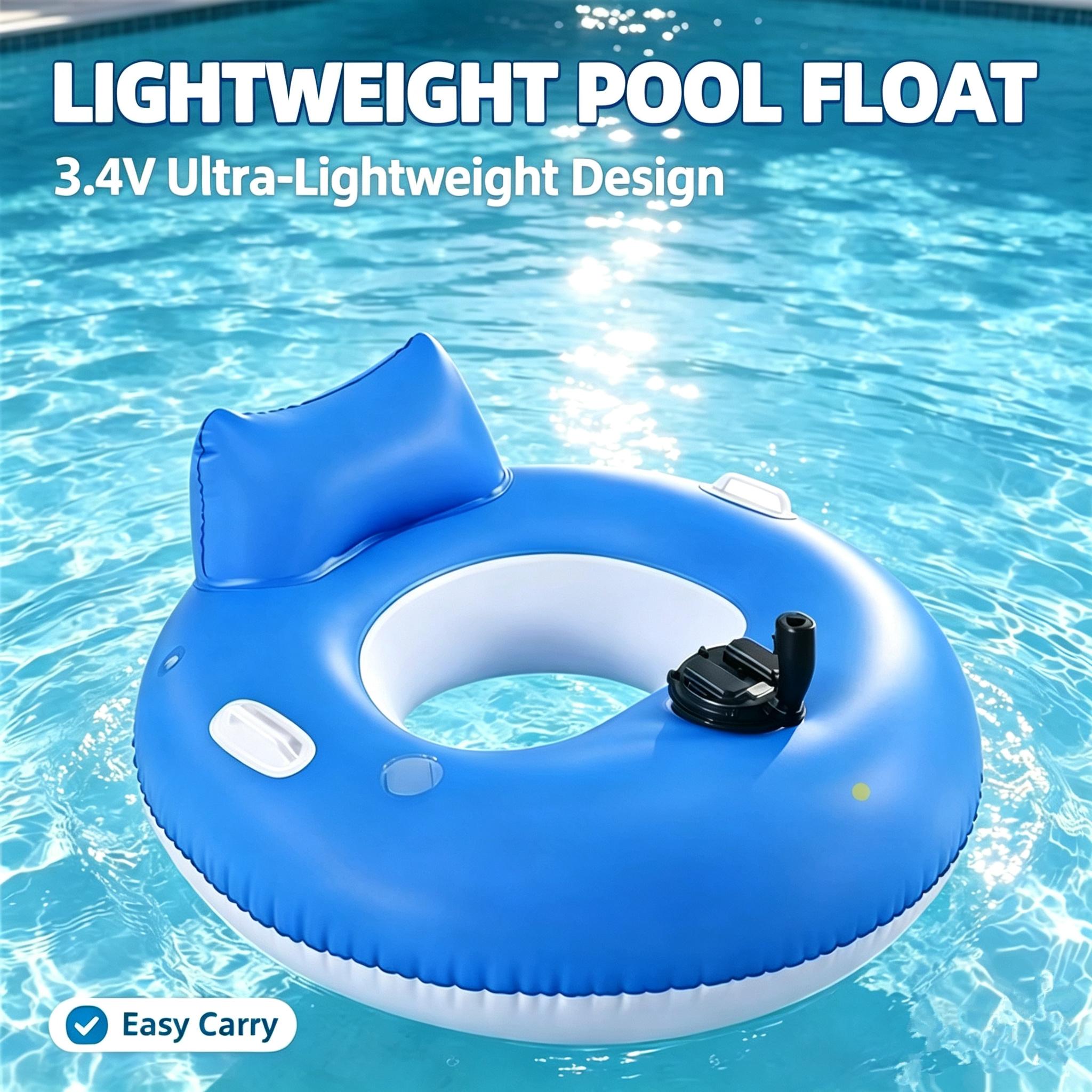 Motorized Inflatable Water Lounge Chair with Dual Underwater Thrusters, 360° Steering Floating Pool Recliner for Adults, Electric Water Float for Lake & Pool Entertainment