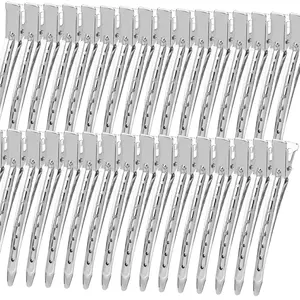 Duck Billed Clips, 30 count 3.5 Inch Metal  Curl Hair Clips with Holes for Styling, Coloring, Thick Hair Rollers, Salon Use,