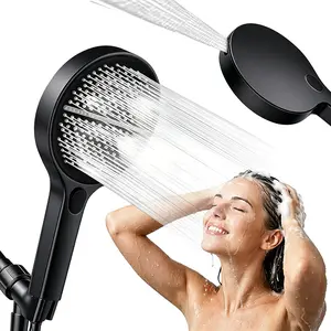 High Pressure Handheld Showerhead Combo Set with 4 Spray Modes, Hose & Bracket, Powerful Hard Water Cleaning Bathroom Shower Kit, Shower Head Combo Set