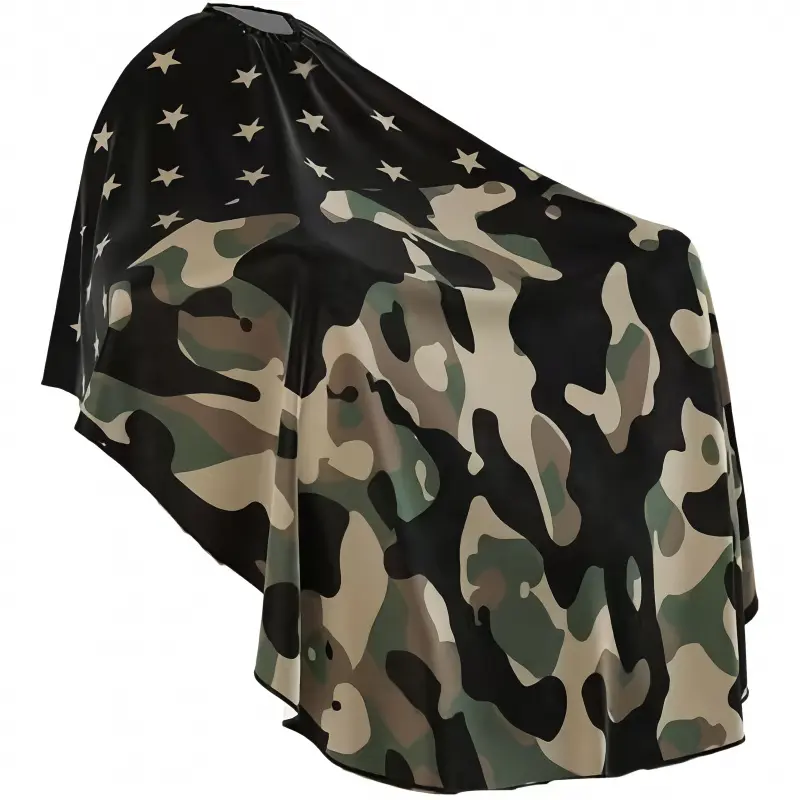 Army Green Professional Barber Cape - Adjustable Neck Closure Salon Cape, Salon Quality Styling Cape for Hairdressers & Barbers, Unisex Design, Hair Cutting Accessories, Barber Equipment