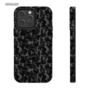 Dark-style BAPE camouflage ape head phone case, suitable for iPhone 17-11 Pro Max