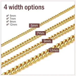 FaithHeart Stainless Steel Wrist Chains Bracelets Cuban Link Curb Chains Bracelets