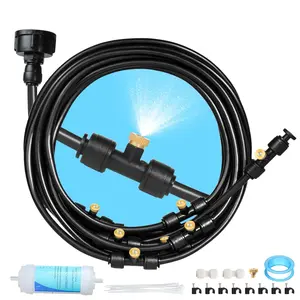 35FT Mister for Outside Patio Misting Cooling System, 35FT (11M) Misting Line+7 Brass Mist Nozzles+Water Filter, Outdoor Mister System for Garden Greenhouse Trampoline Waterparke