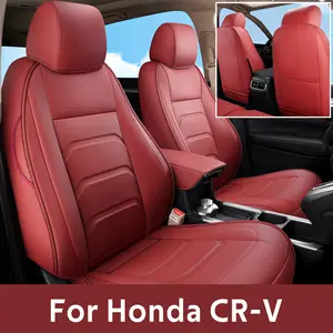For CRV Seat Covers For Honda CRV Pu Leather Car Seat Cover Full Set For Trucks SUV, Car Seat Cushion, Faux Leather (Black)