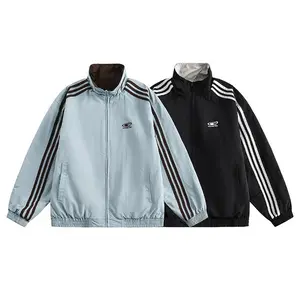 American Vintage Stripe Patchwork Reversible Jacket Coat