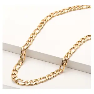 Verve Men's Jewelry Goldtone Stainless Figaro Chain Necklace