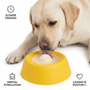 2-in-1 Slow Feeder & Liquid Treat Dispenser | Anti-Spill Dog Lick Bowl | 15X Slower Eating for Bloat Relief & Anxiety | Easy Clean Enrichment Toy for All Dogs