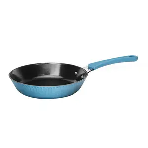 Stylish 8" Aluminium Small Frying Pan Cookware - Lines Pattern Nonstick, Heat-Resistant Up to 350°F, Stain-Resistant & PFOA-Free Skillet, Safe for Gas, Electric & Ceramic Cooktops, Metal & Glass Compatible Home Kitchen Essential
