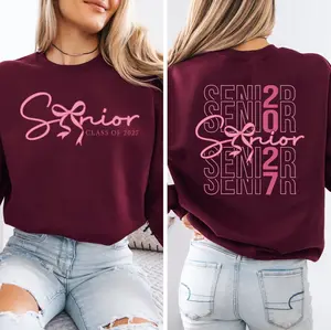 Senior 2027 Sweatshirt - Hoodie - TShirt, Class of 2027 Shirt, Senior Bow Shirt, Graduation Sweatshirt, Cute Senior Shirt, Senior Girl Sweatshirt
