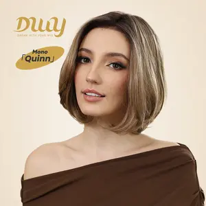 Quinn -DWY Mono Lace Front Free Part Short Curly Caramel without Bangs Glueless Synthetic Wig Women 12 Inch Lace Frontal Wigs Convenient Wigs