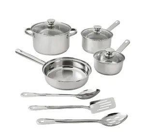 Mainstays 10 Piece Nonstick Stainless Stee Pots and Pansl Cookware Set