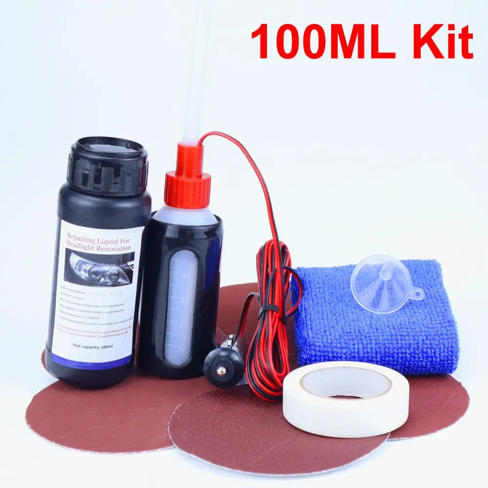 Car Headlight Repair Tool Set, Headlight Restoration Tool Kit, Quick and Simple Headlight Polishing & Refurbishment Tool Kit, Headlight Polishing Agent