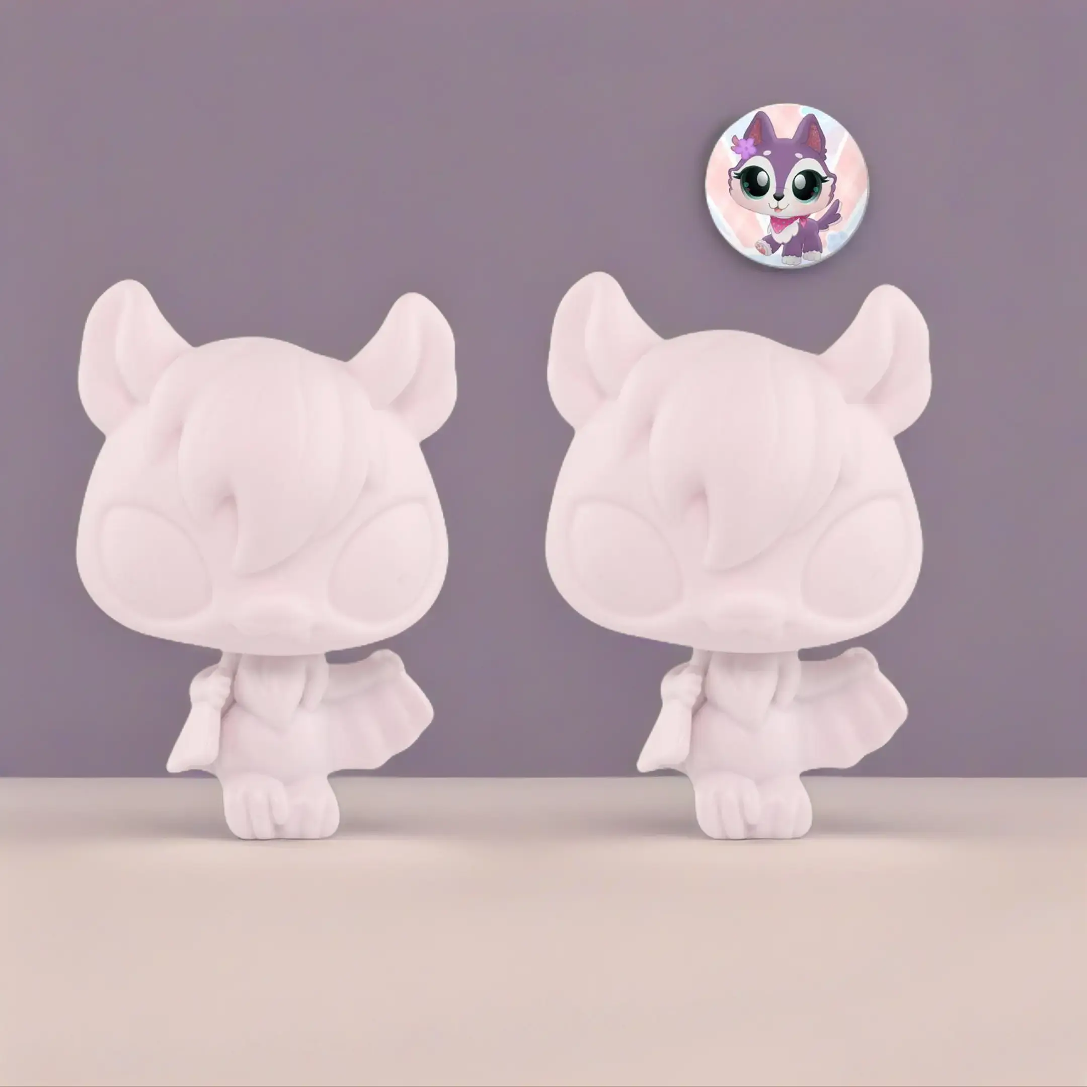 2 Pcs White Base Blank Mini Bat Molds - LPS Customization Art Set for Mini Pet Toy Figures, Kids’ Christmas Birthday Gift