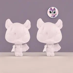 2-Piece Mini Bat White Base Blank Molds, Custom Art Set for Mini Pet Toy Figures, Kids’ Christmas Birthday Gift