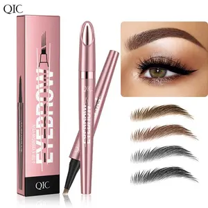 Waterproof Micro-Fork Eyebrow Pencil, Long-Lasting Brow Pen for Natural Hair-Like Strokes, Smudge-Proof Makeup Tool for Daily Use & Soft Glam