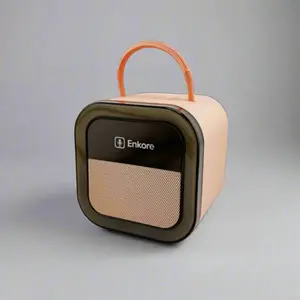 Enkore ONE- Coral Pink- Portable Karaoke Machine with Bluetooth Speaker, 2 Wireless Microphones, 5 Voice Effects, 4 Light Modes, USB-C Charging