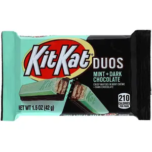 KitKat Duos Dark Chocolate Mint Candy Bar 1.5 oz Crispy Wafers in Mint Creme & Dark Chocolate Perfect for Gifting and Snacking Snack Candy Bonbon