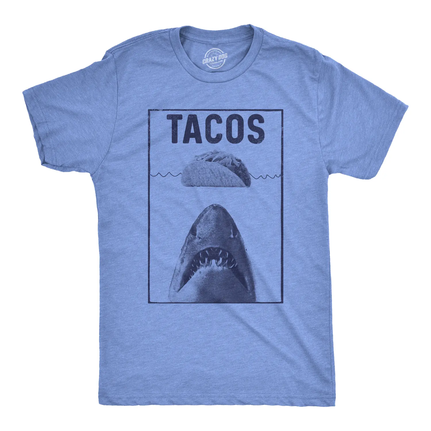 Mens Tacos Shark T Shirt Funny Jaws Tee for Guys Mens Funny T Shirts Cool Vintage Fashion T-Shirt Gift Classic Menswear Shark Apparel for Men Funny Cinco De Mayo Short Sleeve Novelty Tees for Guys Light Blue
