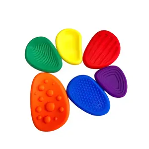 Six-Piece Sensory Stone Set, Soft Textured Stress Relief Toy, Portable Puzzle Box, Ideal for Relaxation and Cognitive Development, Stress Relief Fidgeting, Fidget Stones