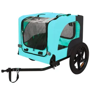 Foldable Dog Bicycle Trailer for Small & Medium Dogs - Easy-Folding Frame Pet Bike Carrier