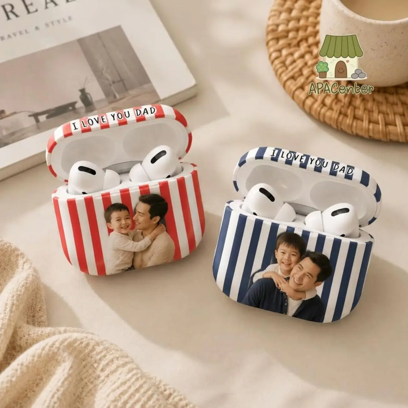 Custom AirPod Case with Child Photo, Personalized AirPods Case with Photo, Gift for Dad, Custom Kid Face AirPod Case