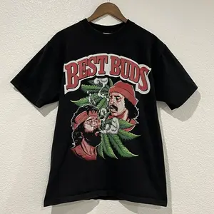 Cheech Chong Shirt Adult Black Best Buds Mens T-Shirt