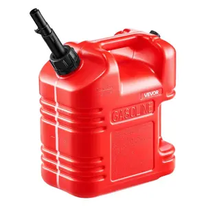 VEVOR Fuel Container, 2.5 Gallon, Gas Tank with Spout Clear Scale, 15 L/min Max Flow Rate, Secure Leak - proof, Portable Flat Fluid Container for Most Cars Motorcycle ATV UTV, Red, 1 Pack