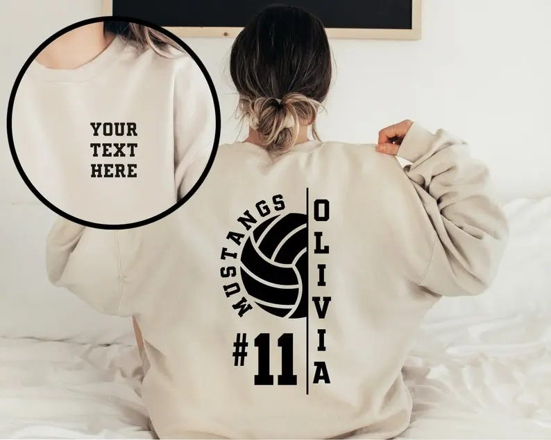Custom Volleyball Shirt, Personalized Volleyball Shirt, Game Day Volleyball Hoodie, Mascot Volleyball Sweatshirt