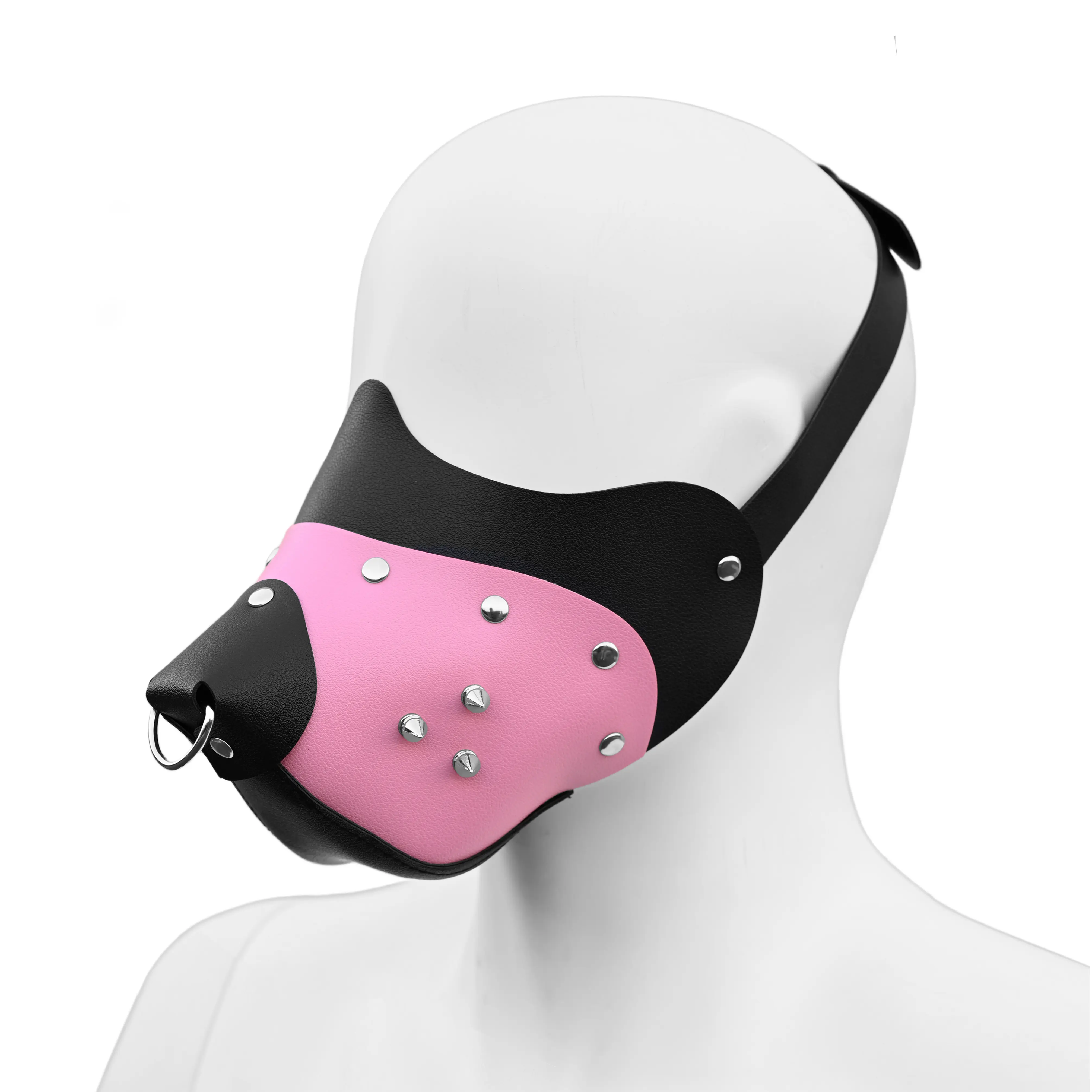 Steampunk Leather Puppy Face Muzzle Dog Hood Mask Halloween Costume Gift Christmas Faux