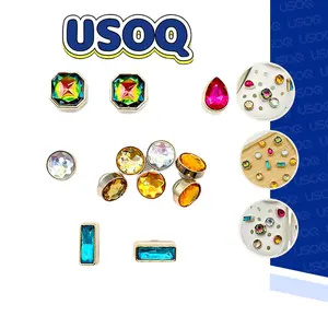 USOQ Shoe Decorative Charms  For Crocs Gradient Ornaments Cave Shoe Buckle DIY Accessories Charms Button Woman perforated shoes Footwear Bedroom