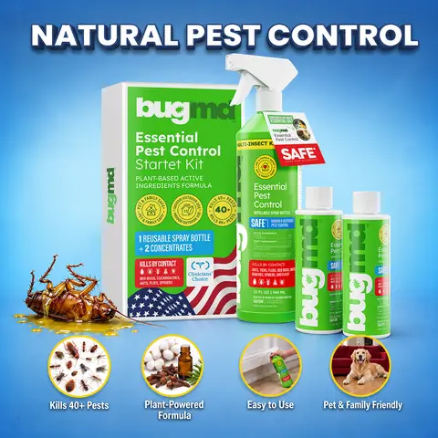 BugMD Essential Pest Control Concentrate – Natural Ant, Roach, Spider Killer for Indoor & Outdoor Use with Essential Oils