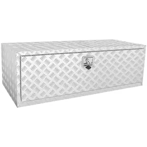 【FathersDayGift】 VEVOR Underbody Truck Box, 48"*24"*24" Pickup Storage Box, Heavy Duty Aluminum Diamond Plate Tool Box with Lock and Keys, Waterproof Trailer Storage Box with T-Handle Latch for Truck, Van, Trailer Durable Metal Box Tool Organizer