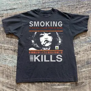 Girl Smoking Kills T-Shirt, Y2k Tee, Gifts Shirt, Unisex Vintage Graphic Tees Gothic Grunge Y2k Emo Scene Amity Affliction Style Clothes Men Women Streetwear