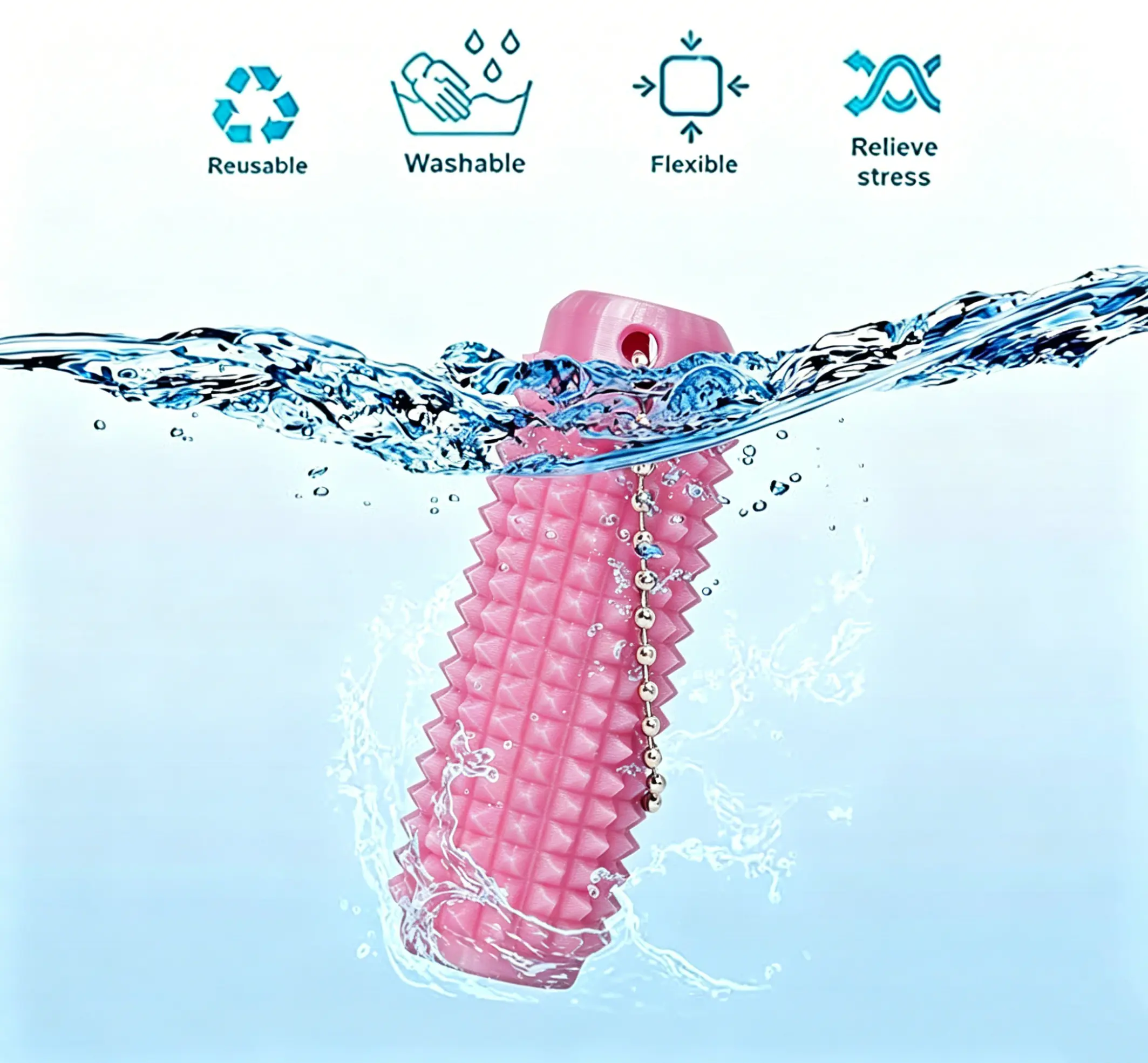 Little Ouchies Grippie Portable Vibrant Colors Stim Tool with Firm Plastic Spikes for Anxiety & Stress Relief Clip to Keys for On-the-Go Comfort Pain Stimulation lmpulse Management