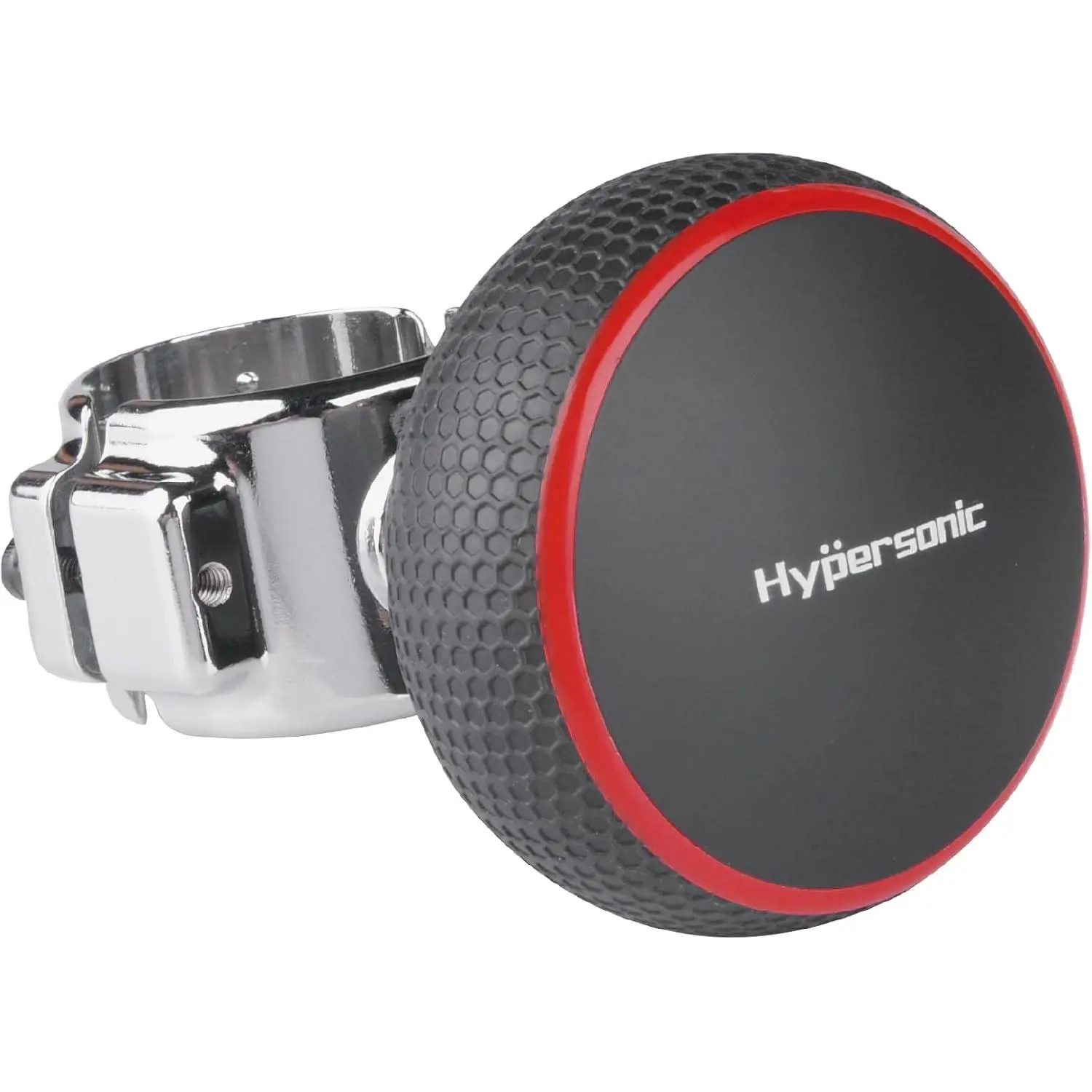 Hypersonic Steering Wheel Spinner Knob - Compatible with Standard Steering Wheels - Smooth Suicide Knob for Car, Tractor, Mower, Boat and Maneuver (Red)