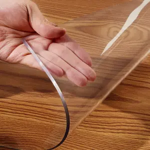 Anti-Scratch Clear PVC Table Protector 1.5mm Thick Vinyl 24x66 Inch Transparent Table Pad Mat for Dining Table Countertop Office Desk Meeting Table Waterproof Heat Resistant