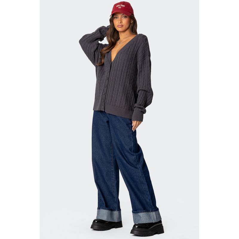 Francine Oversized V Neck Cardigan