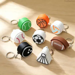3D Stress‑Relief Clicker Keychain Creative Ball‑Shaped Fidget Toy Pendant Club Souvenir Outdoor Sports Accessories