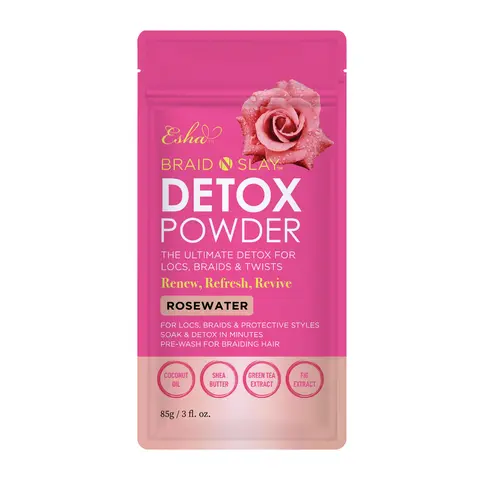 Esha Braid N Slay Naturally Derived Shea Coconut Green Tea Detox Cleanser Powder - Shampoo Alternative Cleanser, Hair Care Product for Locs, Post-Install Touchups with Camellia Sinensis Extract