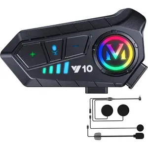 Motorcycle Helmet Bluetooth Headset, Outdoor Wireless Bluetooth 5.3 Headphone Speakers Noise Cancellation Intercom Communication Systems with IPX6 Waterproof/Strong Bass for Dirt Bike