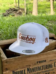 Cowboy TS Western Style White Snapback Hat