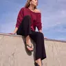 Brooksville One Shoulder Sweatshirt by SEAS - Women's Off Shoulder Sweatshirt Slouchy Pullover Cozy Fall Outfit